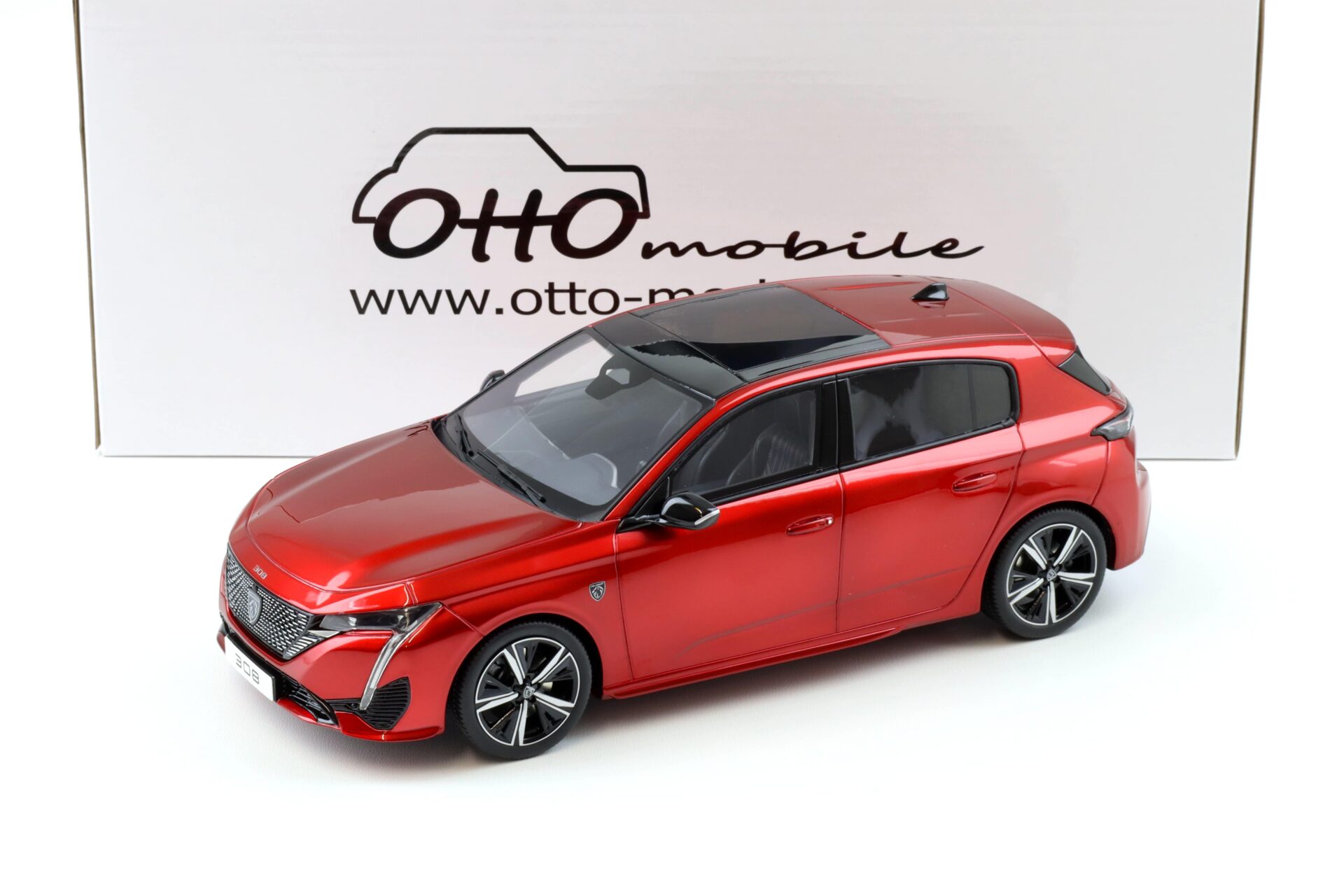 1:18 OTTO mobile OT1140 Peugeot 308 GT red metallic 2022