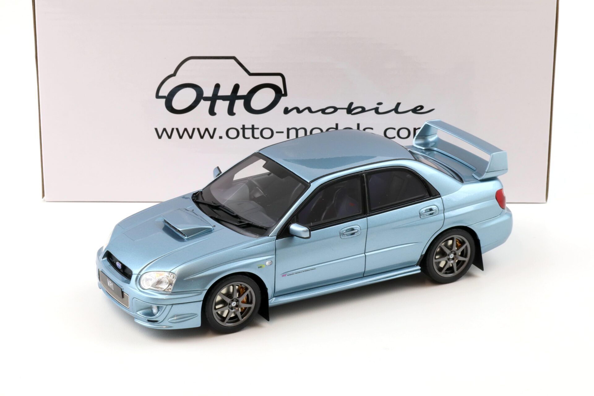1:18 OTTO mobile OT1114 Subaru Impreza WRX STI WR1 Solberg Edition Ice blue metallic