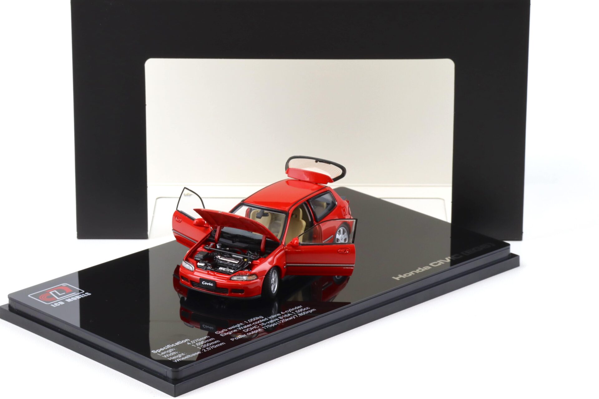 1:43 LCD Models Honda Civic SiR II (EG6) VTEC 1993 red LCD43010-RE