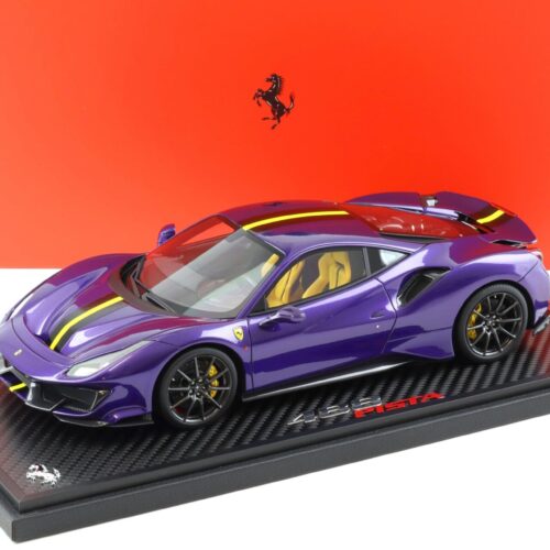 1:18 BBR Ferrari 488 Pista Viola Al Humad/ giallo Carbon Base - Limited 148 pcs.