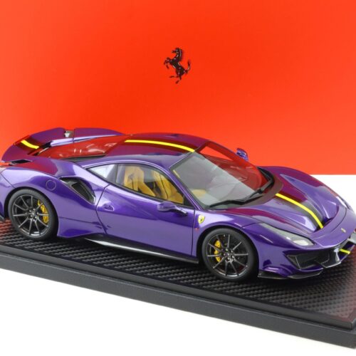 1:18 BBR Ferrari 488 Pista Viola Al Humad/ giallo Carbon Base - Limited 148 pcs.