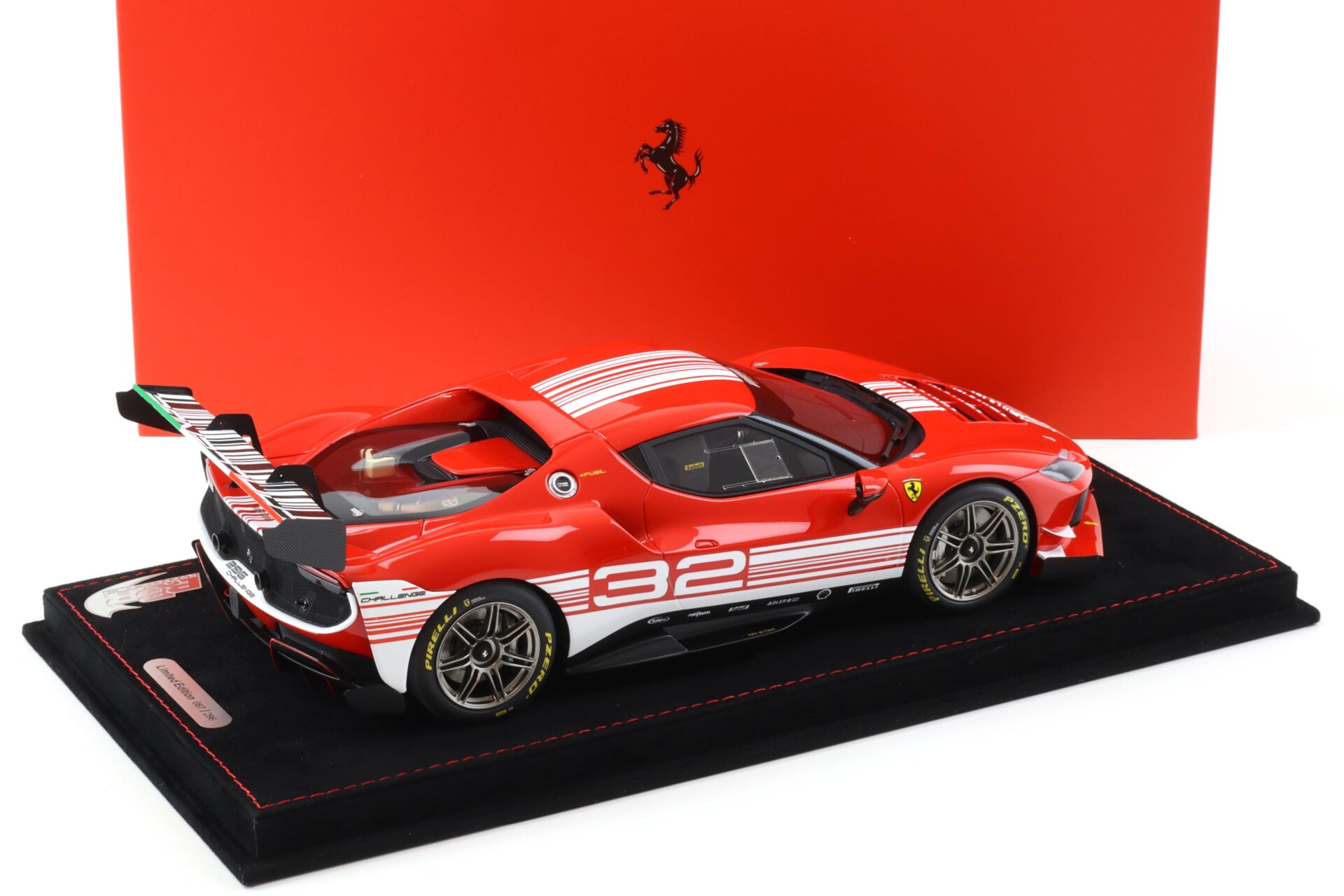 1:18 BBR Ferrari 296 Challenge 2023 Launch Version red/ white - Limited 296 pcs.