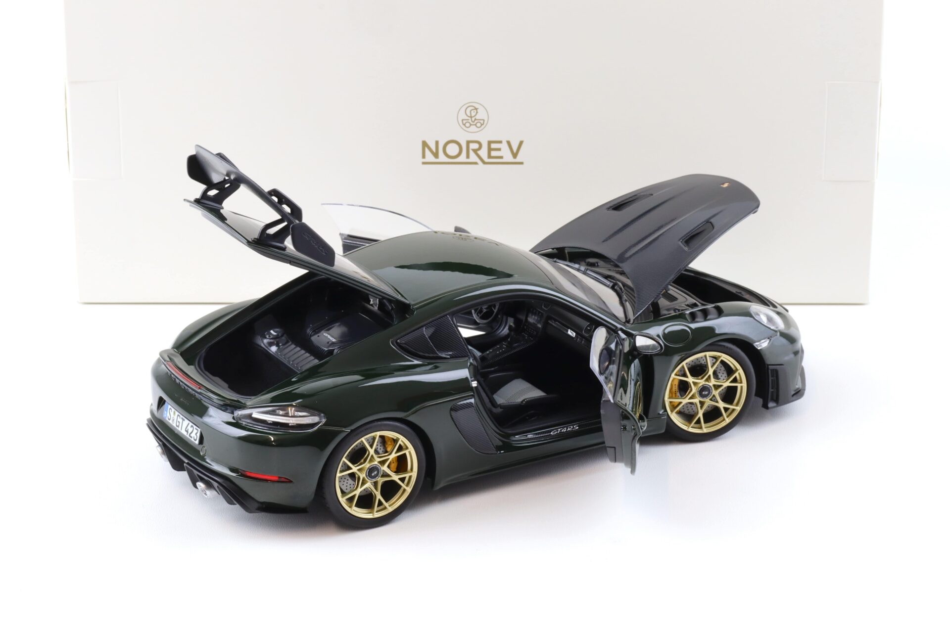 1:18 Norev Porsche Cayman GT4 RS Weissach Package 2023 Brewster green