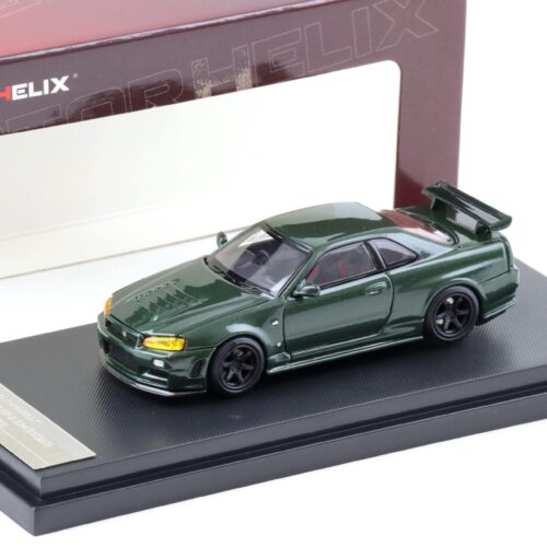 1:64 Motorhelix Nissan Skyline GT-R R34 Nismo CRS dark green M63421