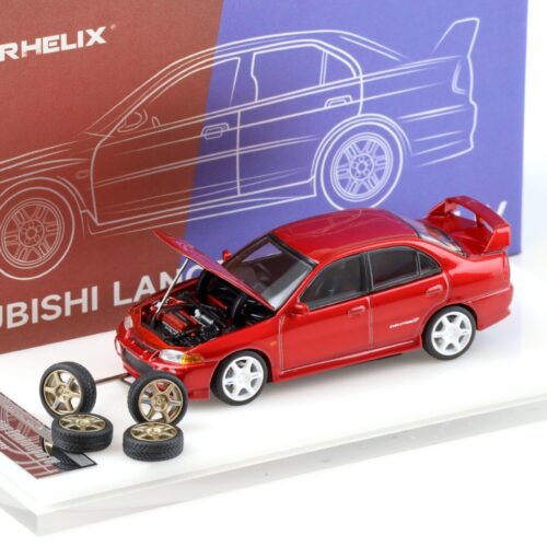 1:64 Motorhelix Mitsubishi Lancer Evolution IV Metal red + wheels HEC EXPO