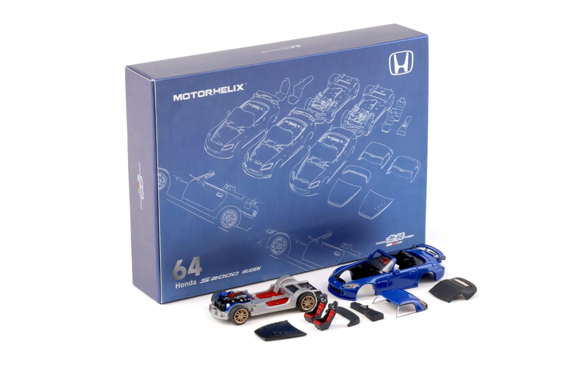 1:64 Motorhelix 64 Honda S2000 Mugen Apex blue Semi assembled Kit HEC EXPO