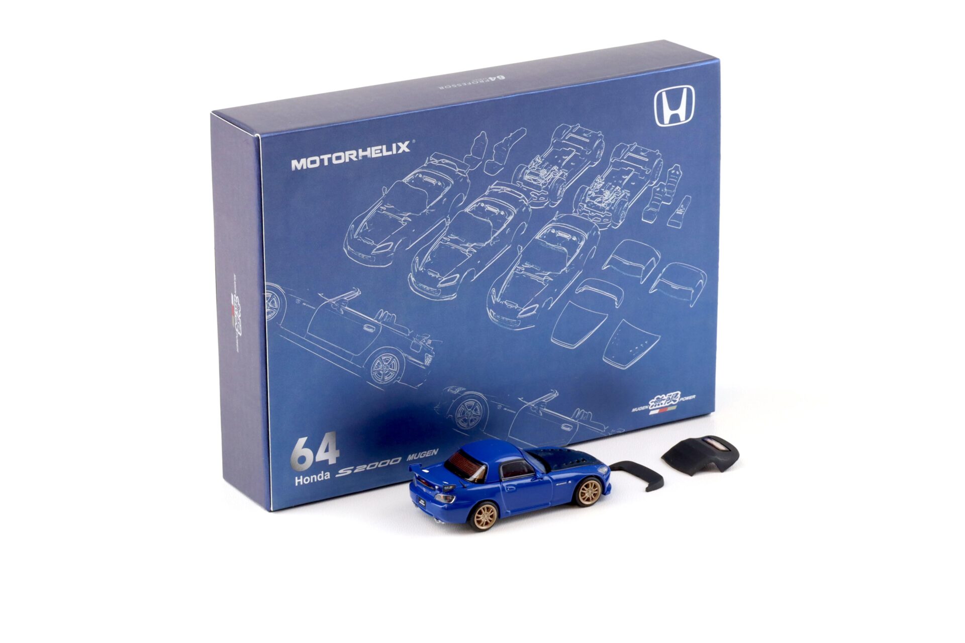 1:64 Motorhelix 64 Honda S2000 Mugen Apex blue Semi assembled Kit HEC EXPO