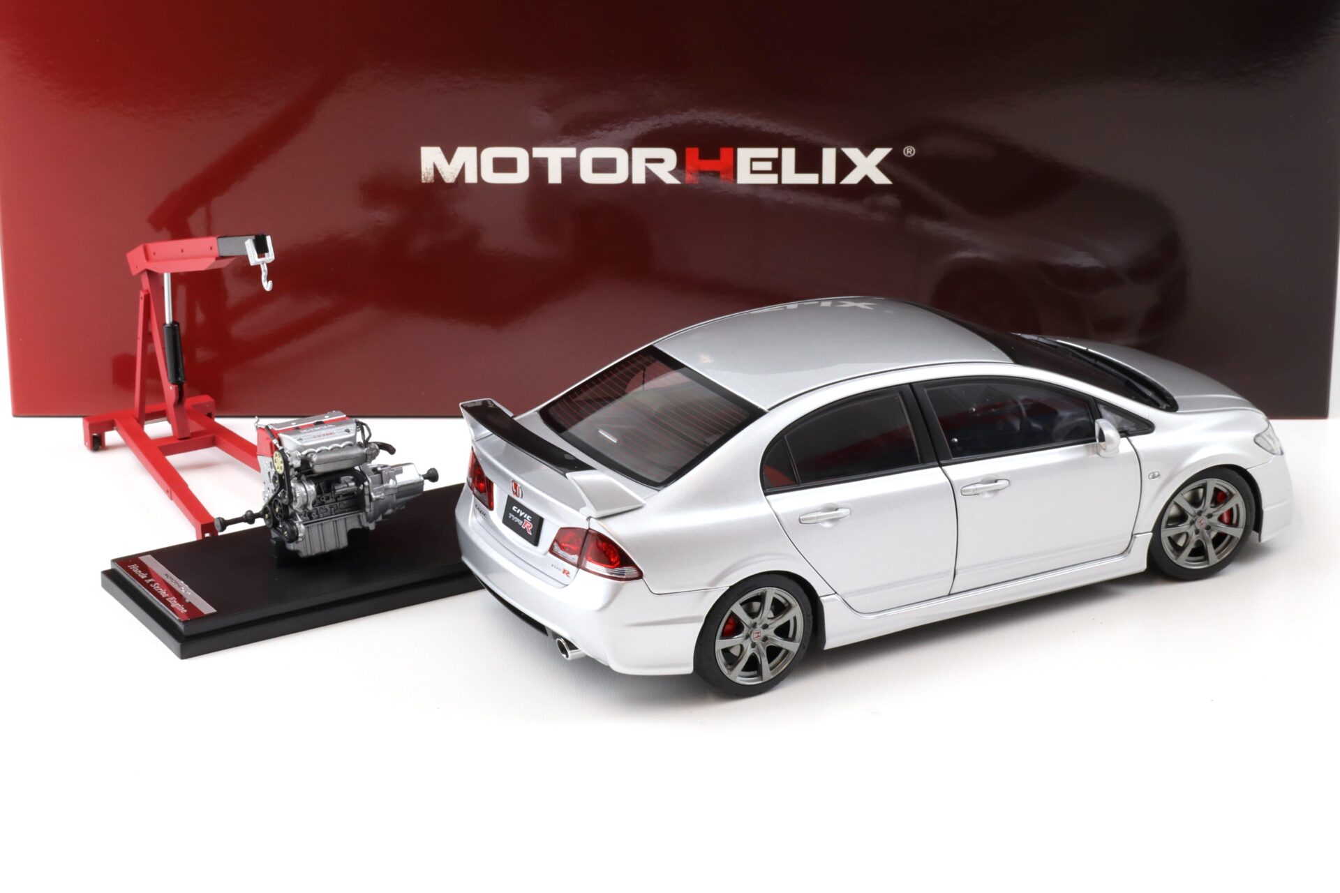 1:18 Motorhelix Honda Civic Type R (FD2) Late Version Super Platinum silver M85405