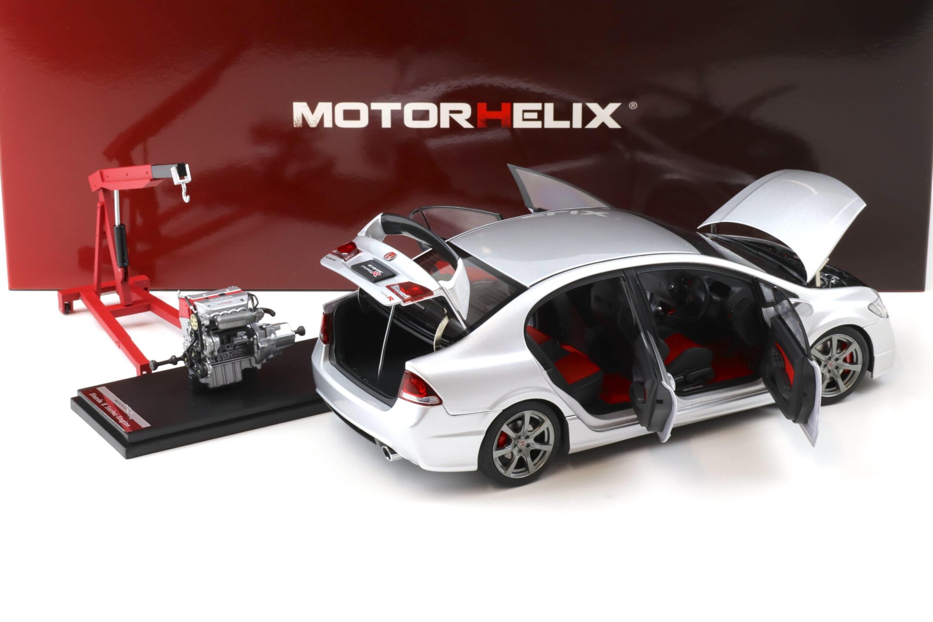 1:18 Motorhelix Honda Civic Type R (FD2) Late Version Super Platinum silver M85405