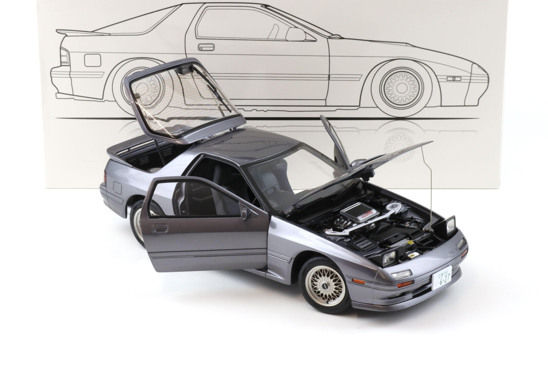 1:18 WHELART Mazda Savanna RX-7 FC3S Coupe grey metallic