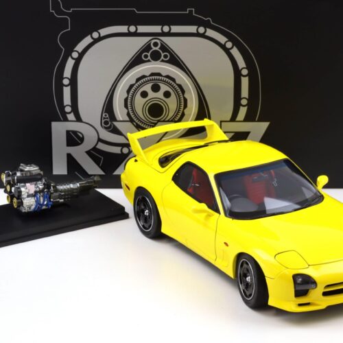 1:18 Polar Master Mazda RX-7 Speed Coupe yellow with engine PLM22-002-1