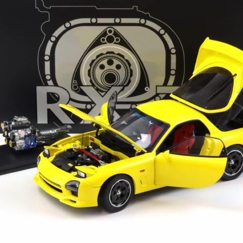 1:18 Polar Master Mazda RX-7 Speed Coupe yellow with engine PLM22-002-1