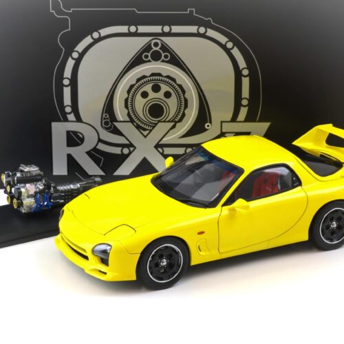 1:18 Polar Master Mazda RX-7 Speed Coupe yellow with engine PLM22-002-1