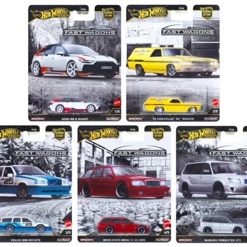 1:64 Hot Wheels Fast Wagons 2025 Car Culture Premium Pack 5 pcs. 976J Audi, Volvo