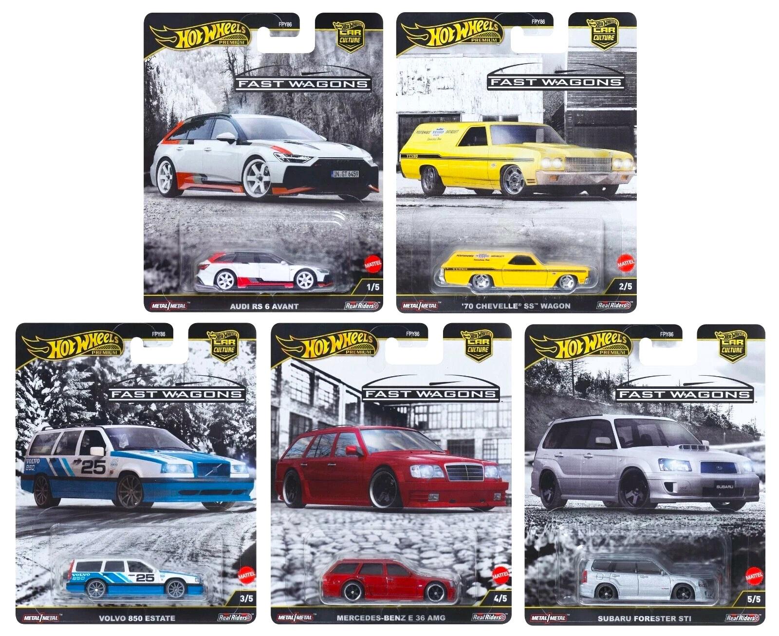 1:64 Hot Wheels Fast Wagons 2025 Car Culture Premium Pack 5 pcs. 976J Audi, Volvo