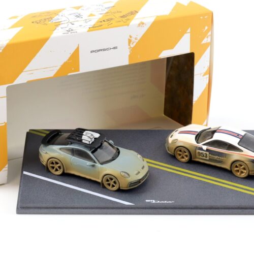 1:43 Spark SET Porsche 911 992 Dakar AHEAD Sombra verde & Roughroads WAP DEALER - Imagen 1