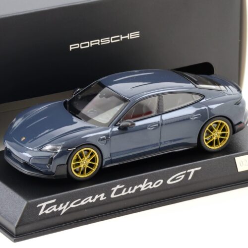 1:43 Norev Porsche Taycan Turbo GT (J1.2) Pale blue metallic/ gold wheels WAP DEALER