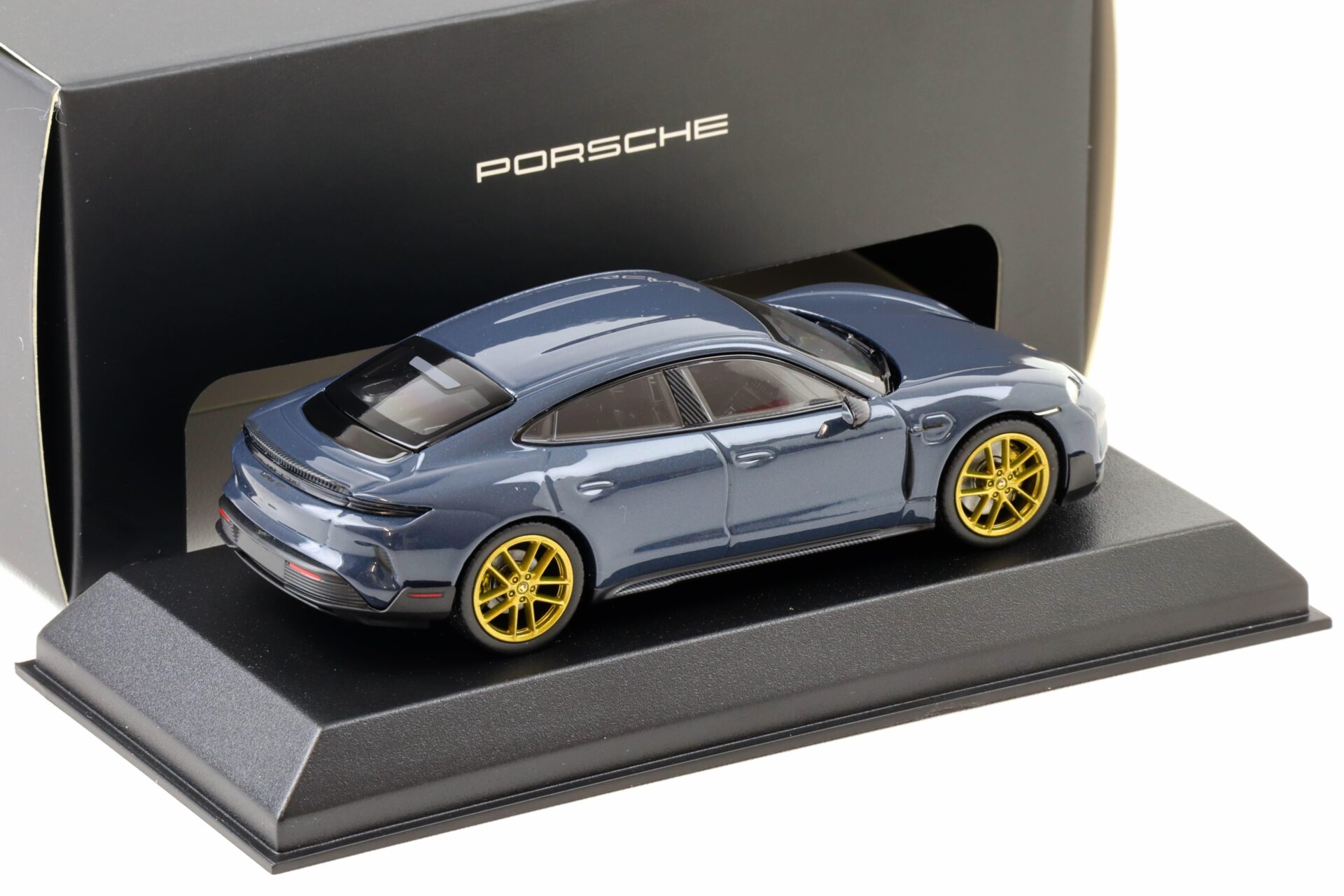1:43 Norev Porsche Taycan Turbo GT (J1.2) Pale blue metallic/ gold wheels WAP DEALER