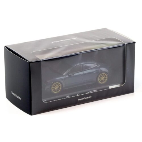 1:43 Norev Porsche Taycan Turbo GT (J1.2) Pale blue metallic/ gold wheels WAP DEALER