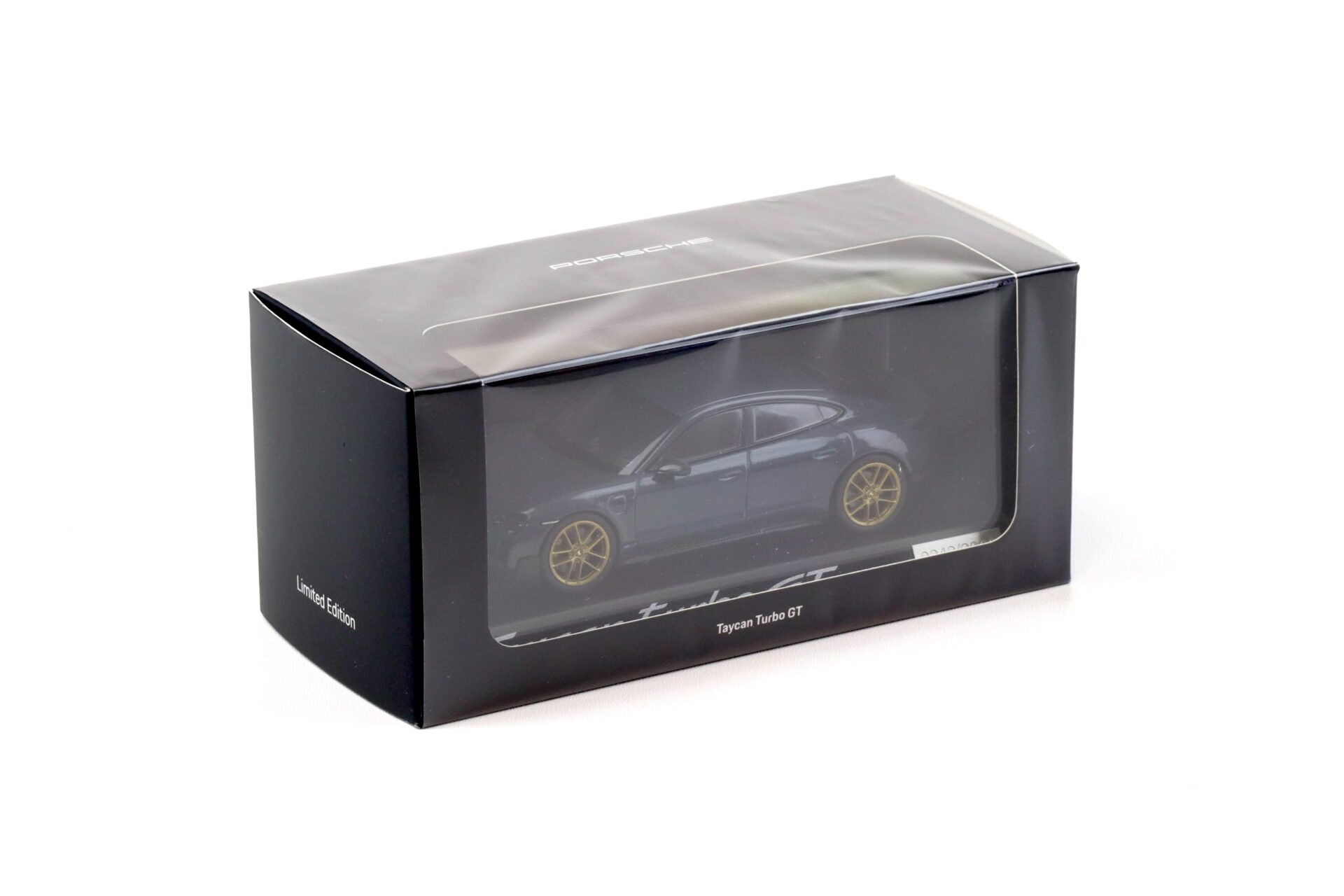 1:43 Norev Porsche Taycan Turbo GT (J1.2) Pale blue metallic/ gold wheels WAP DEALER