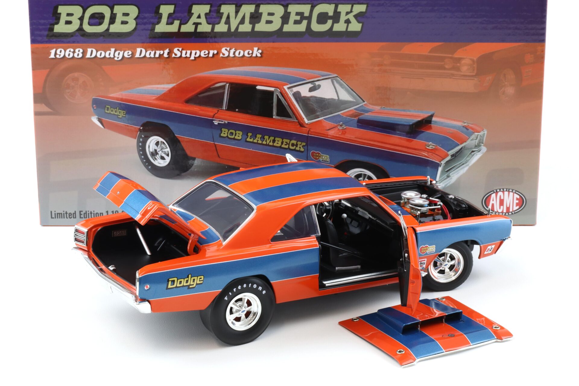 1:18 ACME 1968 Dodge Dart Super Stock Bob Lambeck orange/ blue