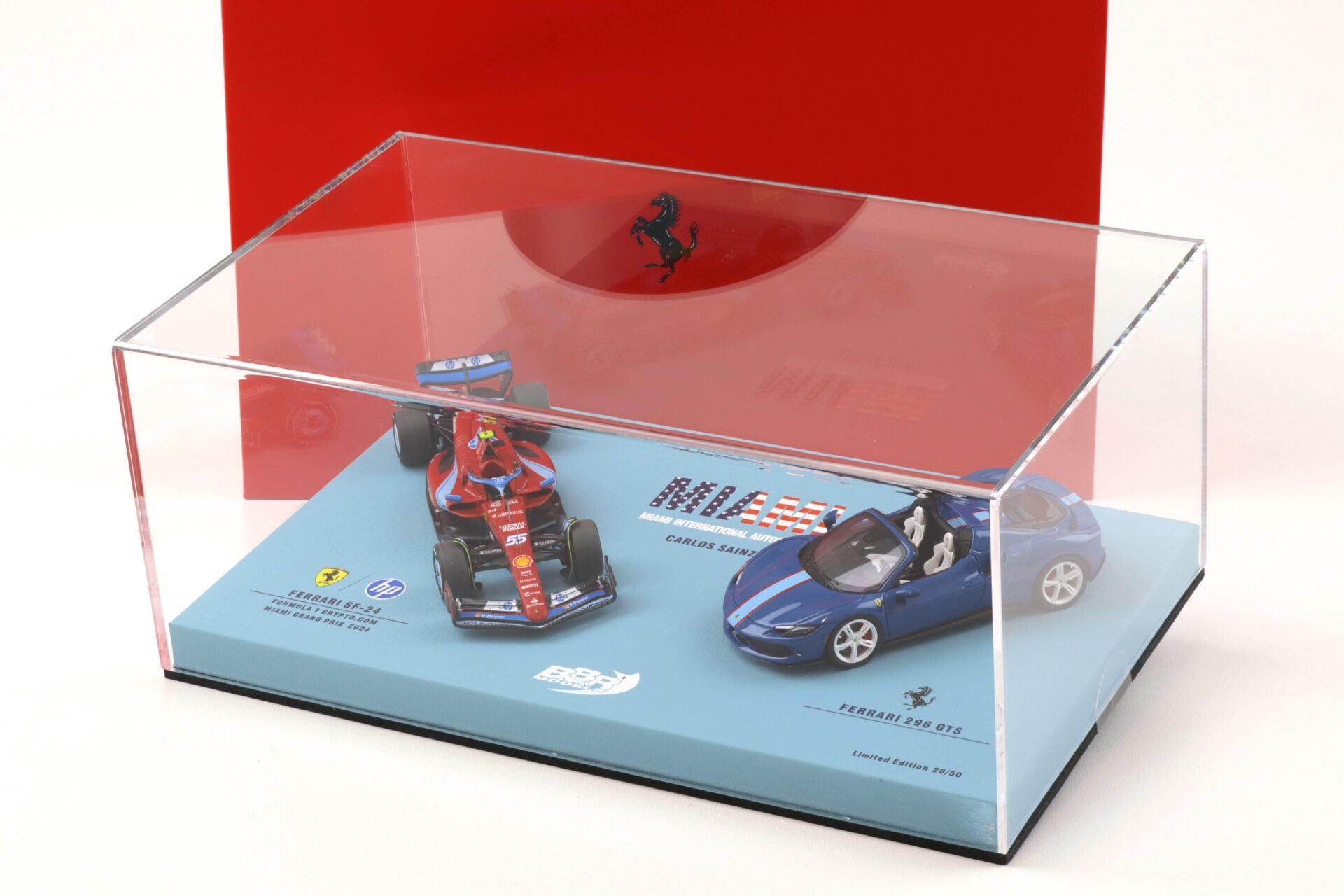 1:43 BBR Ferrari SF-24 + 296 GTS Special Set Miami GP 2024 Sainz Limited 50 pcs.