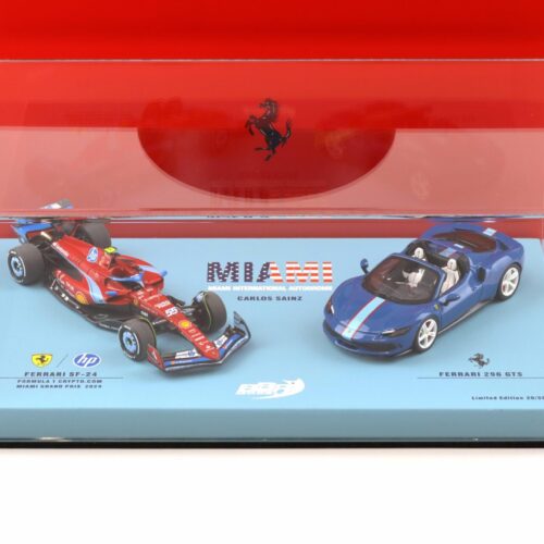 1:43 BBR Ferrari SF-24 + 296 GTS Special Set Miami GP 2024 Sainz Limited 50 pcs.