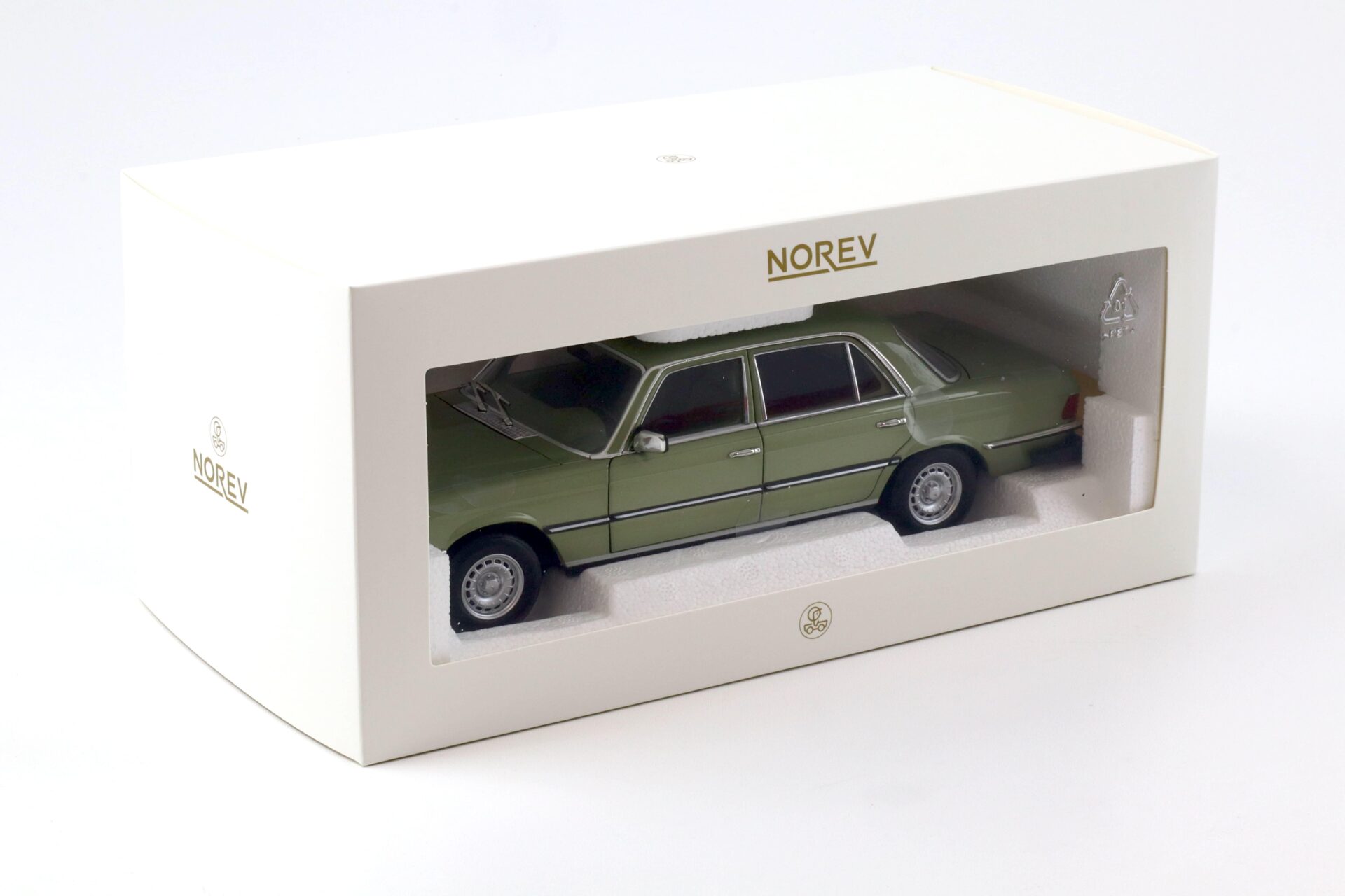 1:18 Norev Mercedes 450 SEL 6.9 W116 US-Version 1979 TV Series Dallas green metallic