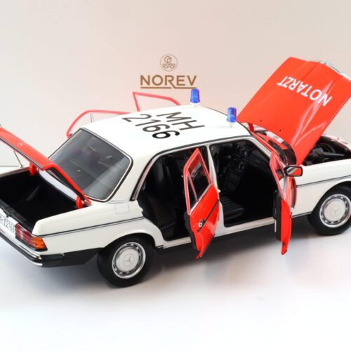 1:18 Norev Mercedes 200 W123 Limousine Notarzt Ambulance 1984