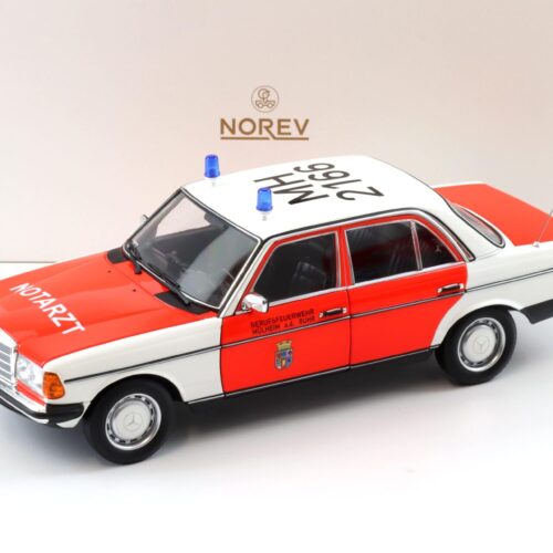 1:18 Norev Mercedes 200 W123 Limousine Notarzt Ambulance 1984