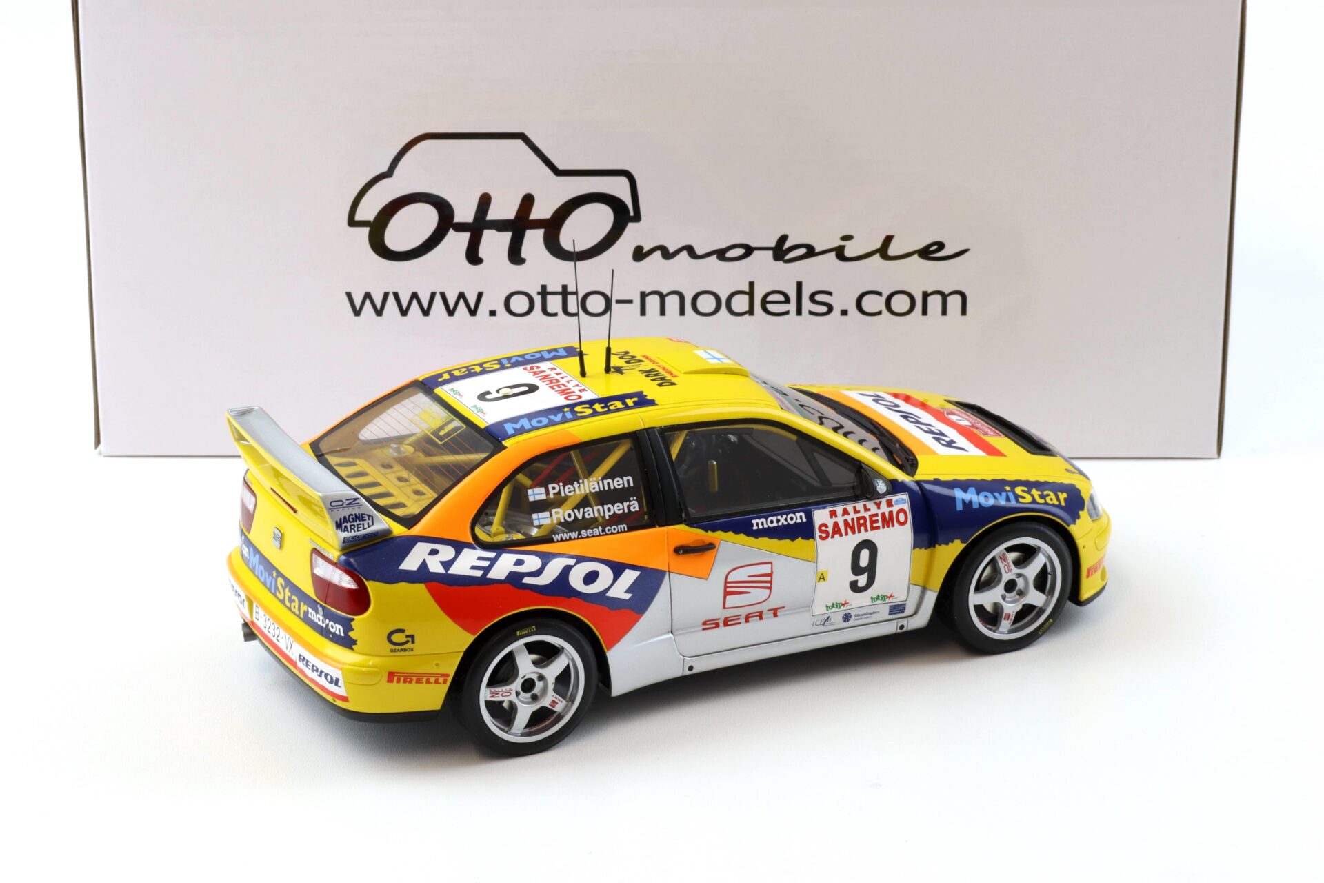 1:18 OTTO mobile OT483 Seat Cordoba EVO 2 WRC Rally San Remo 1999 Rovanpera