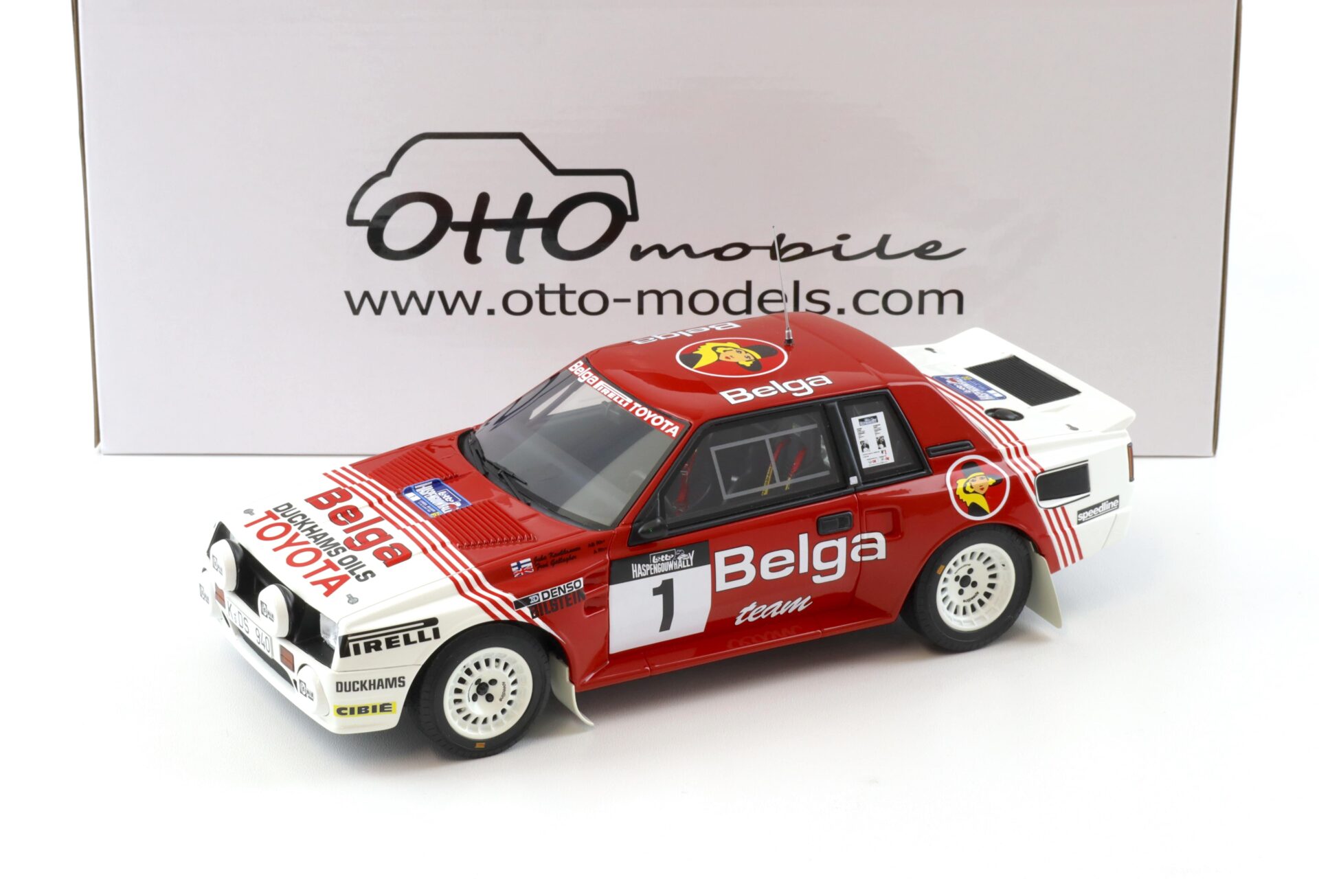 1:18 OTTO mobile OT1143 Toyota Celica Twin Cam Turbo GrB Haspengouw Rallye #1 Kankkunen