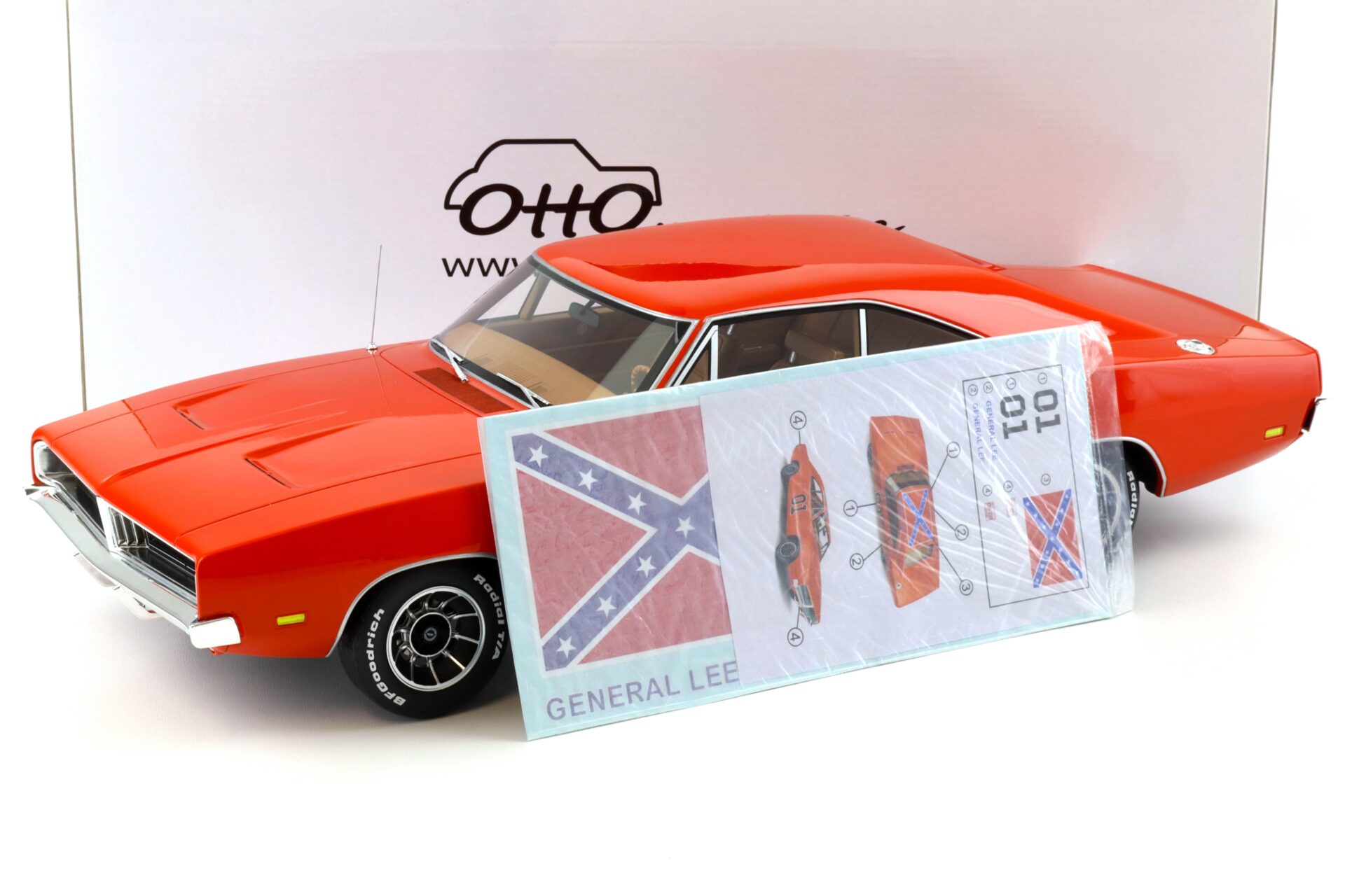 1:12 OTTO mobile G060 Dodge Charger Hemi Coupe 1969 orange + Decals