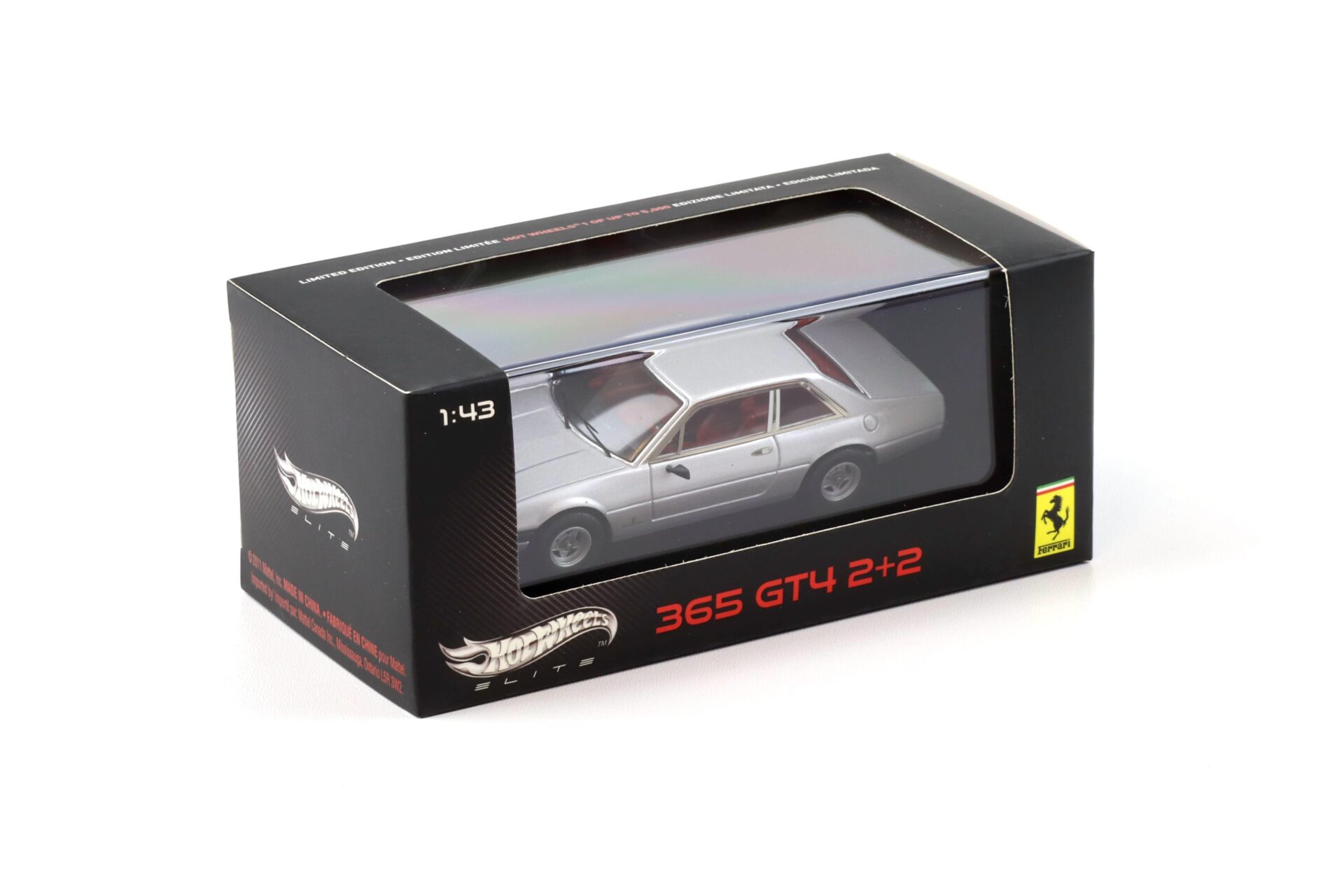 1:43 Hot Wheels Elite Ferrari 365 GT4 2+2 silver 1972