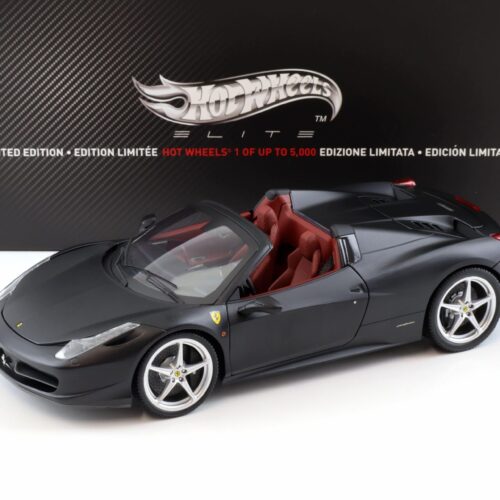 1:18 Hot Wheels Elite Ferrari 458 Spider matt black 2011