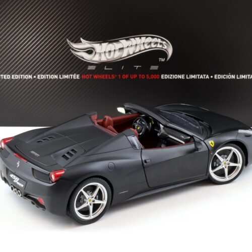 1:18 Hot Wheels Elite Ferrari 458 Spider matt black 2011