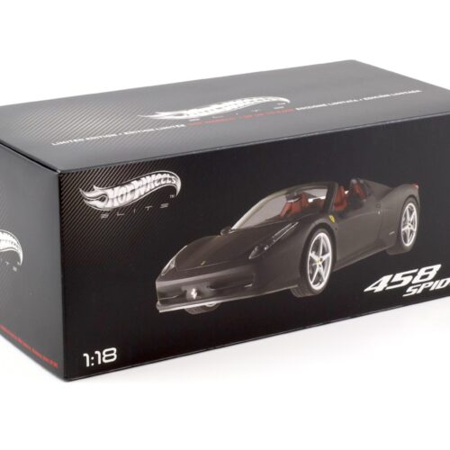 1:18 Hot Wheels Elite Ferrari 458 Spider matt black 2011