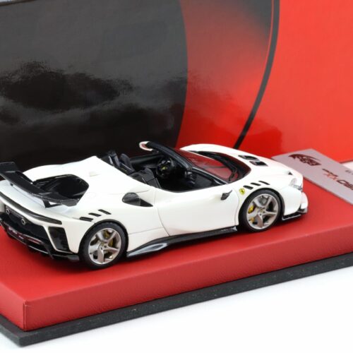 1:43 BBR Ferrari SF90XX Spider Bianco Cervino with leather base - Limited 5 pcs.