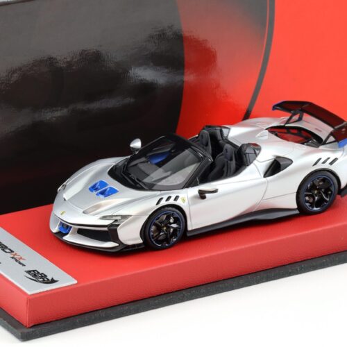 1:43 BBR Ferrari SF90XX Spider Argento Nurburgring with leather base - Limited 3 pcs.