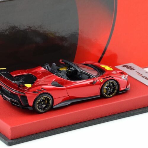 1:43 BBR Ferrari SF90XX Spider Rosso Portofino with leather base - Limited 6 pcs.