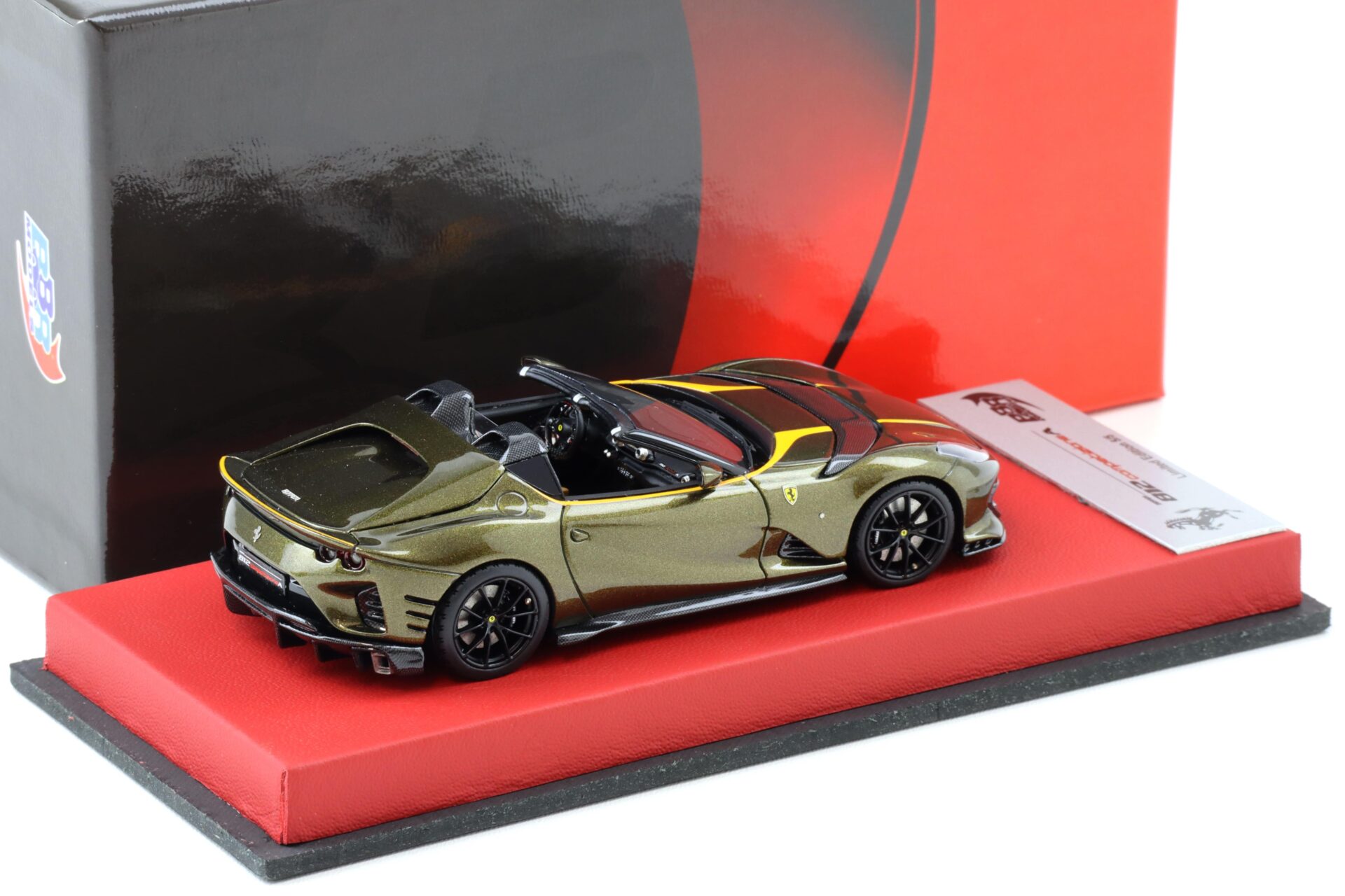 1:43 BBR Ferrari 812 Competizione A Verde Volterra with leather base - Limited 5 pcs.