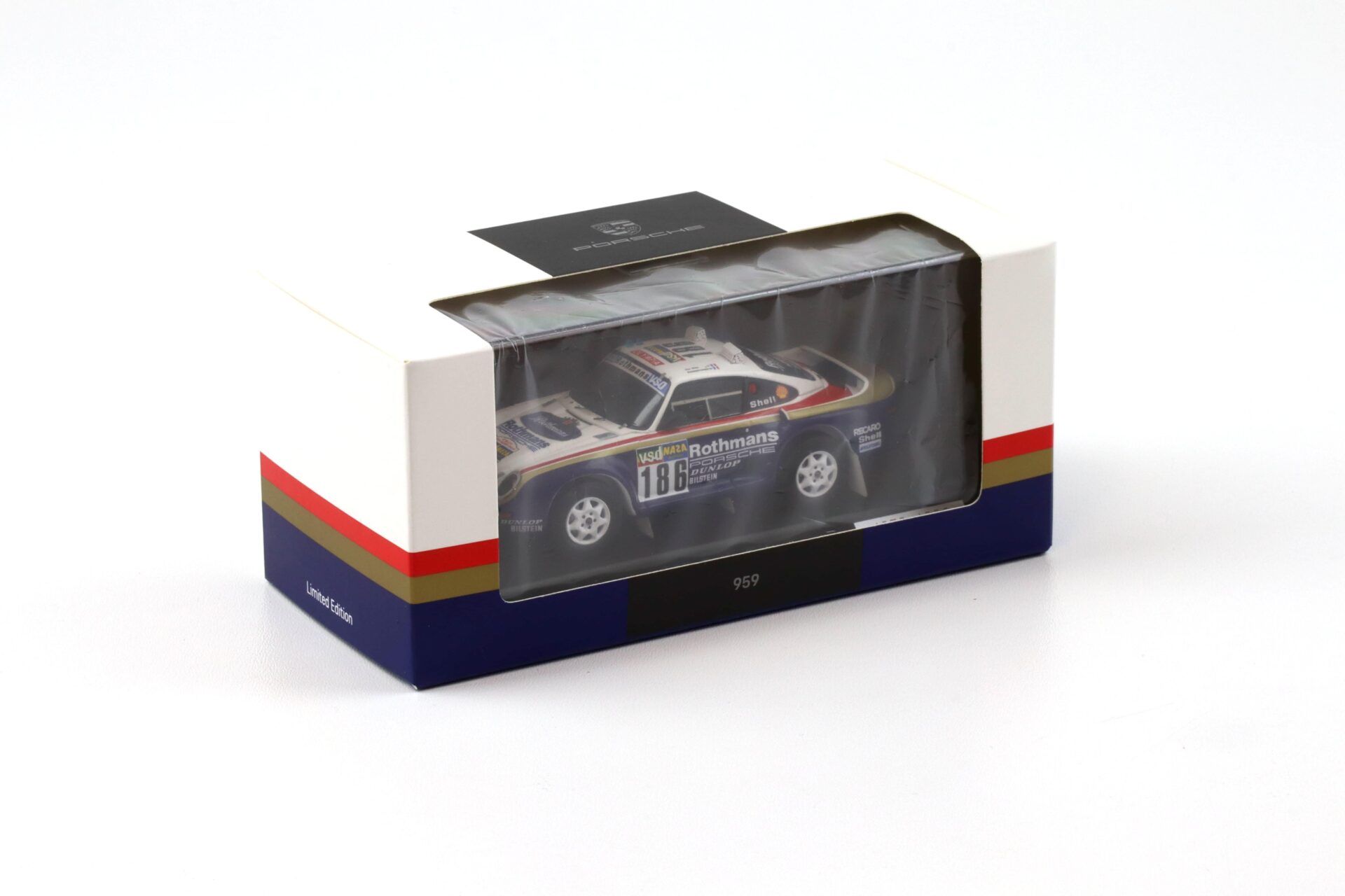 1:43 Spark Porsche 959 Paris-Dakar Rothmans Rally #186 WAP DEALER