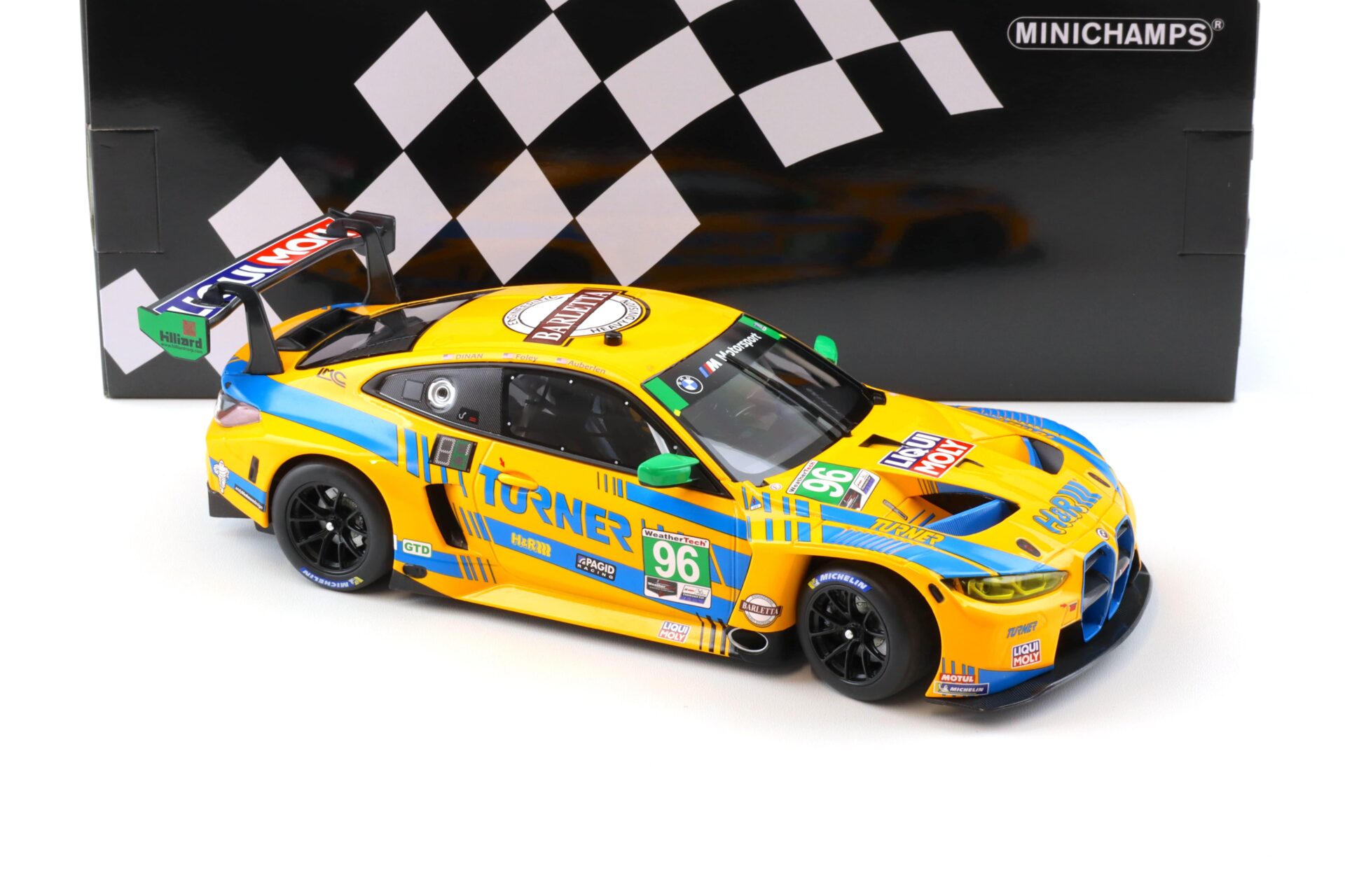 1:18 Minichamps BMW M4 GT3 GTD Turner Motorsport #96 IMSA 2022 Foley/Dinan