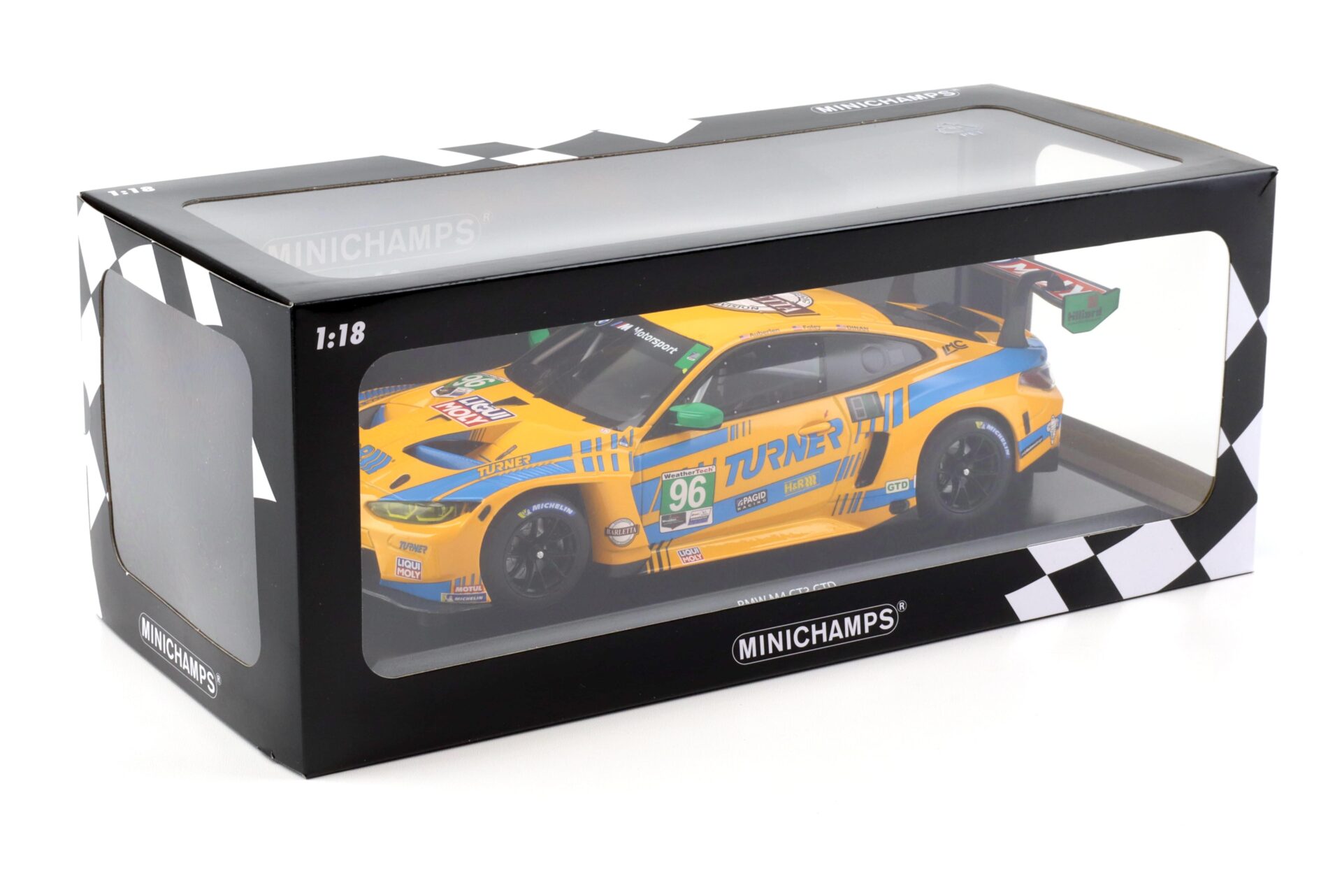 1:18 Minichamps BMW M4 GT3 GTD Turner Motorsport #96 IMSA 2022 Foley/Dinan