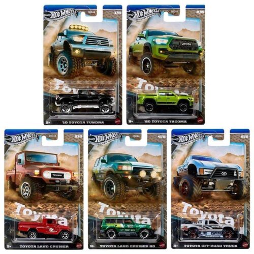 1:64 Hot Wheels 2025 Toyota Trucks Set 5 pcs. GDG44-977N Tacoma, Land Cruiser