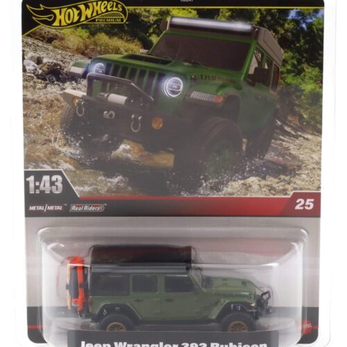 1:43 Hot Wheels Premium 2025 Real Riders HWT19 Jeep Wrangler 392 Rubicon green