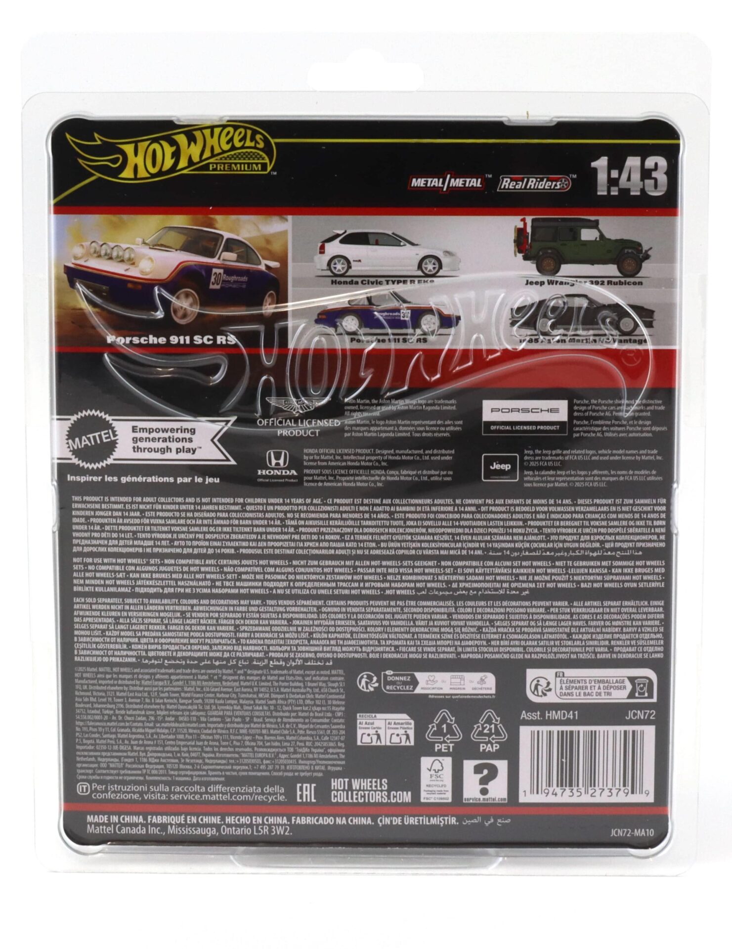 1:43 Hot Wheels Premium 2025 Real Riders JCN72 Porsche 911 SC RS Roughroads #30