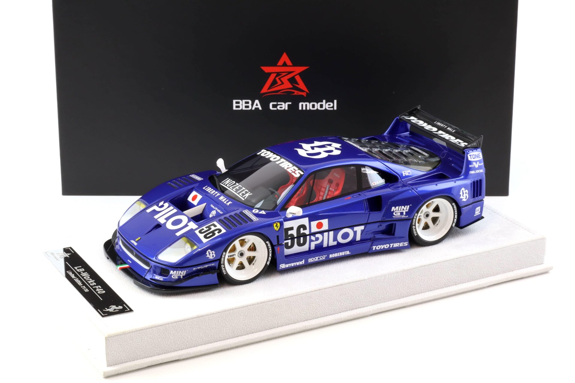ID 101869 orig 1.jpg 1:18 BBA Model Ferrari F40 LB Works LBWK blue PILOT with display - Limited 30 pcs.