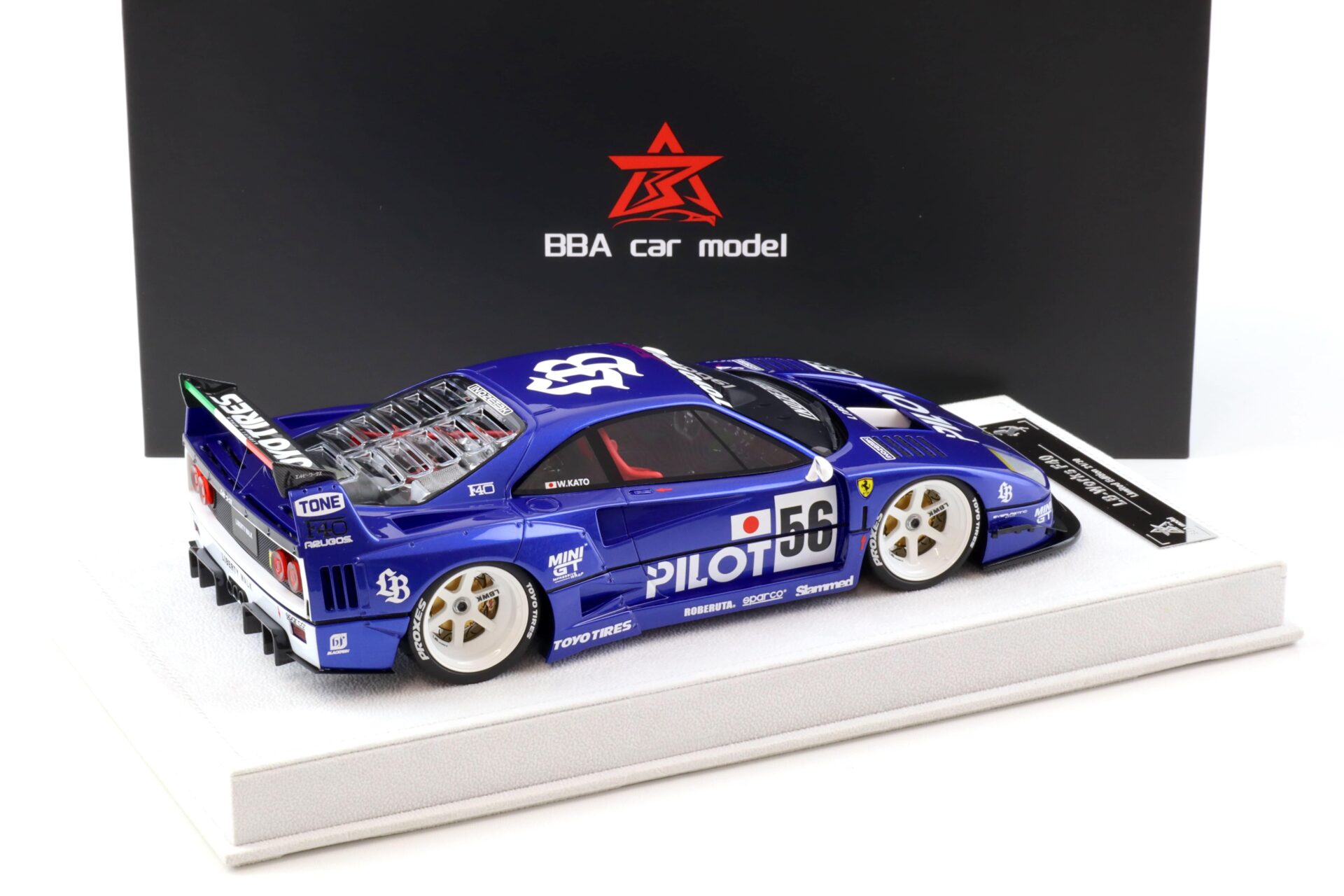1:18 BBA Model Ferrari F40 LB Works LBWK blue PILOT with display - Limited 30 pcs.