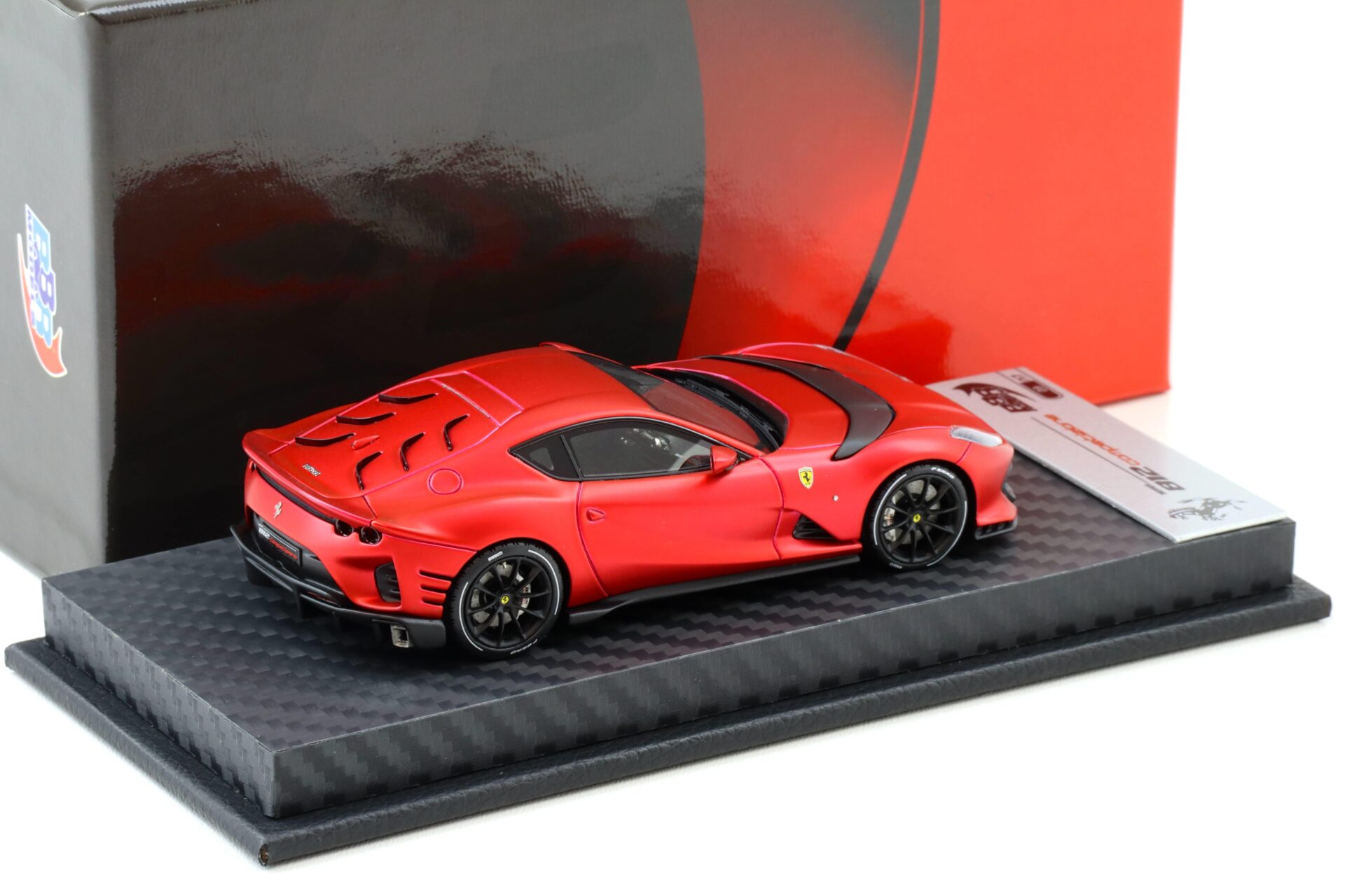 1:43 BBR Ferrari 812 Competizione Rosso Enzo red matt with Carbon base - Limited 17 pcs.